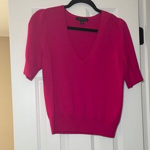 Ann Taylor Fuchsia Short Sleeve Sweater